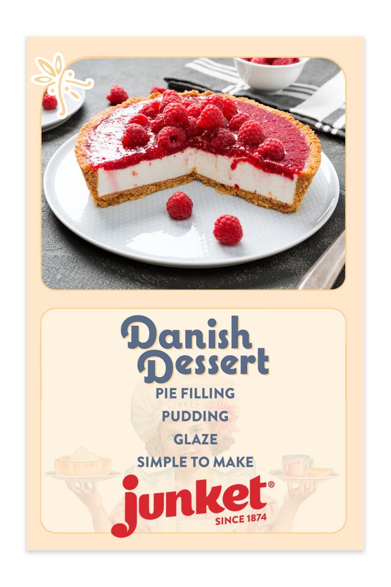 Junket Danish Dessert Raspberry Mix - for Raspberry Pie Filling, Cheesecake Topping, Sauces, Puddings, and Glazes. Easy! Add Water, Heat 60 Seconds, Add Fresh Fruit - Enjoy! 4.75 Ounce (Pack of 2) - Image 4